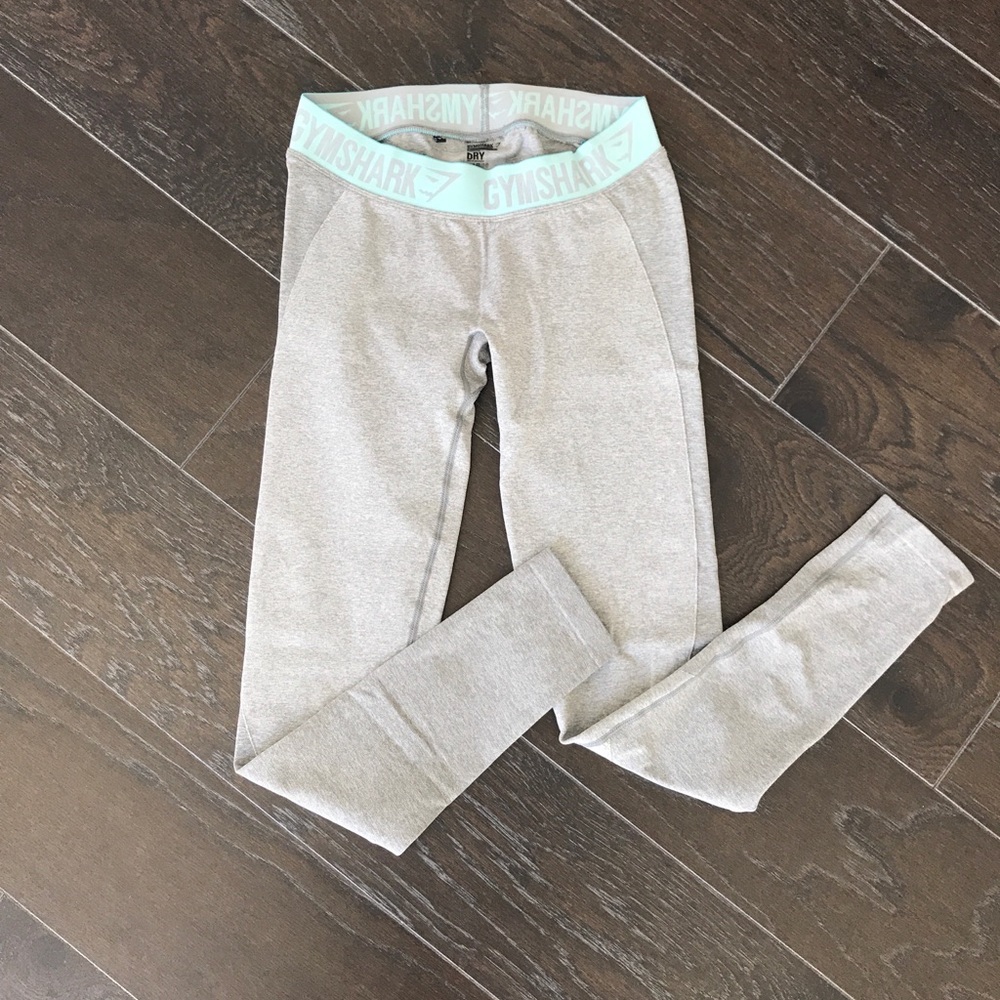 Gym Shark Flex Leggings Light Grey/ Pale Turquoise